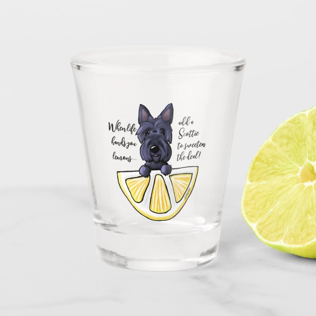 Vaso De Chupito Lemones de la vida de KiniArt Scottie (Anverso)