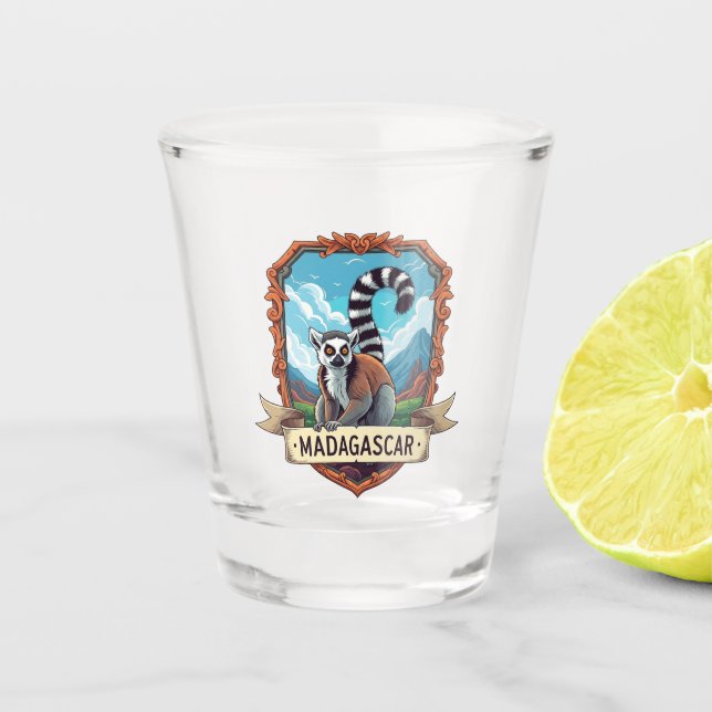 Vaso De Chupito Lémur en Madagascar Viajes (Anverso)