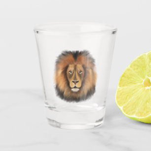 Vaso De Chupito león acuarela Leo rey safari animal selva gato