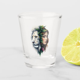 Vaso De Chupito León blanco y mujer