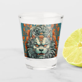 Vaso De Chupito León de la gripe por el vidrio caliente de la sabi