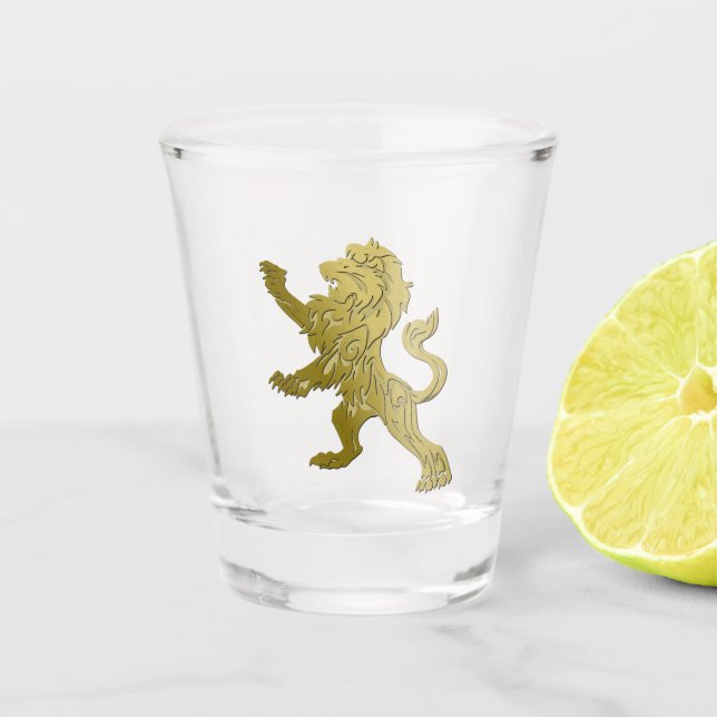 Vaso De Chupito León Real Dorado (Anverso)
