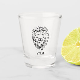 Vaso De Chupito León tribal blanco y negro
