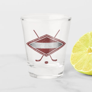 Vaso De Chupito Letonia: Logo de la bandera de hockey letona