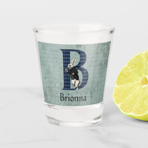 Vaso De Chupito Letra de conejo blanco de maravilla B vidrio de di