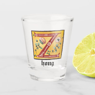 Vaso De Chupito Letra floral medieval iluminada monograma Z