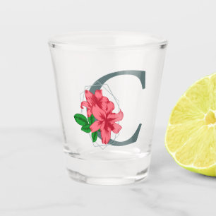 Vaso De Chupito Letra mayúscula C monograma floral