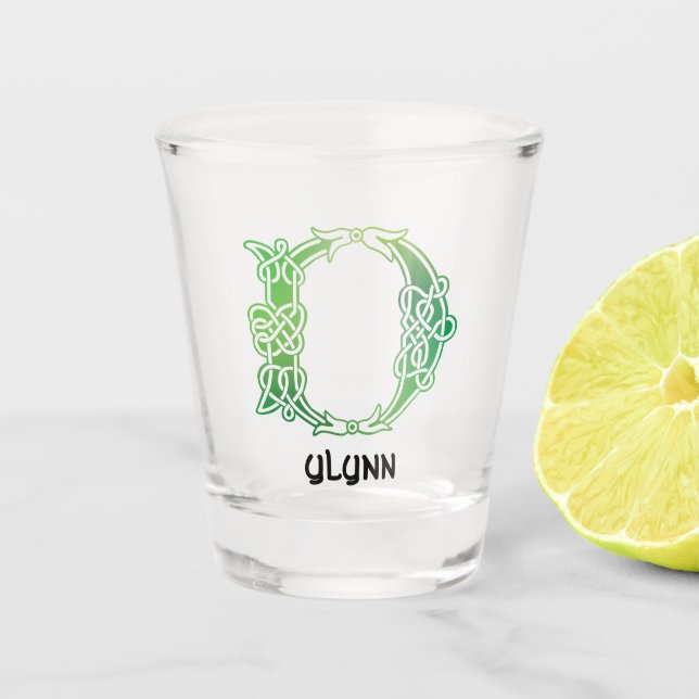 Vaso De Chupito Letra mayúscula D del nudo celta del siglo XVI (Anverso)