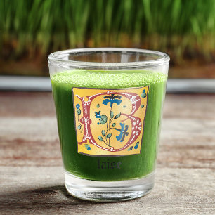 Vaso De Chupito Letra medieval floral iluminada Monograma B