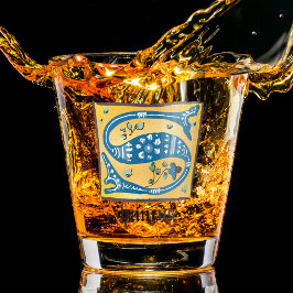 Vaso De Chupito Letra medieval floral iluminada Monograma S