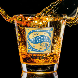 Vaso De Chupito Letra medieval floral iluminada Monograma S