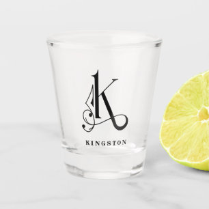 Vaso De Chupito Letra monográfica personalizada K con apellido