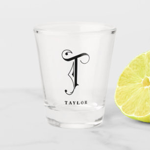 Vaso De Chupito Letra monográfica personalizada T con apellido