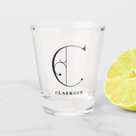 Vaso De Chupito Letra monograma C personalizada con apellido