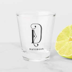 Vaso De Chupito Letra monograma D personalizada con apellido