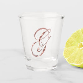Vaso De Chupito Letra monograma elegante G Rosa Moda dorada