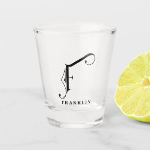 Vaso De Chupito Letra monograma F personalizada con apellido