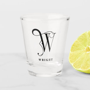 Vaso De Chupito Letra monograma W personalizada con apellido