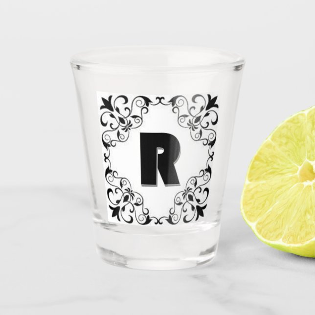 Vaso De Chupito Letras de amor "R" (Anverso)