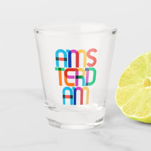 Vaso De Chupito Letras de arte pop de los Países Bajos de Amsterda