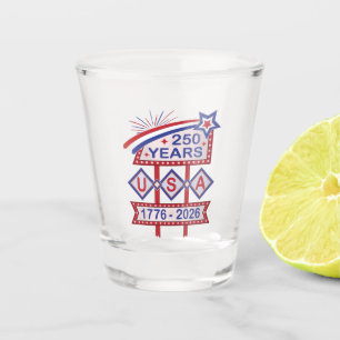 Vaso De Chupito Letrero de marquesina del 250 aniversario de EE. U