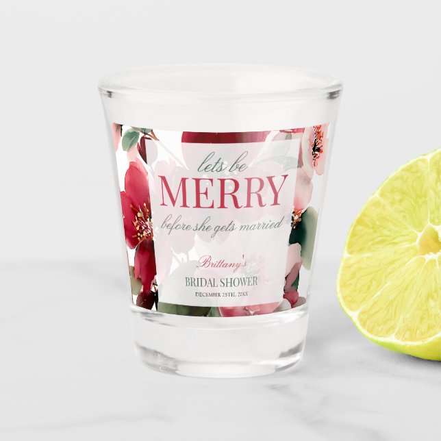 Vaso De Chupito Let's Be Merry Christmas Bridal Shower (Anverso)
