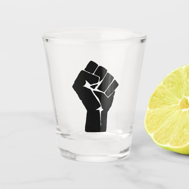 Vaso De Chupito Levantan puño negro - Protesta de resistencia (Anverso)