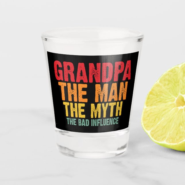 Vaso De Chupito leyenda del mito del abuelo gracioso (Anverso)