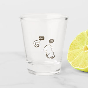 Vaso De Chupito Lhasa Apso se saludan y saludan mutuamente