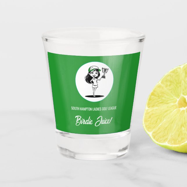 Vaso De Chupito Liga de Golf de Damas Jugo Birdie (Anverso)