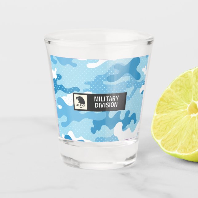 Vaso De Chupito Light Blue Military Camo Shot Glass (Anverso)