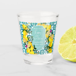 Vaso De Chupito Limon Mediterráneo 60 Cumpleaños Azul