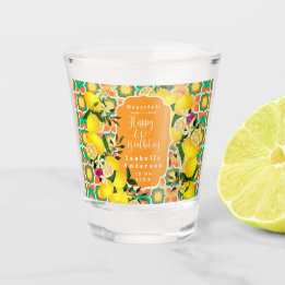 Vaso De Chupito Limon Mediterráneo 60 Cumpleaños Naranja