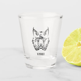 Vaso De Chupito Linces tribales negros y blancos