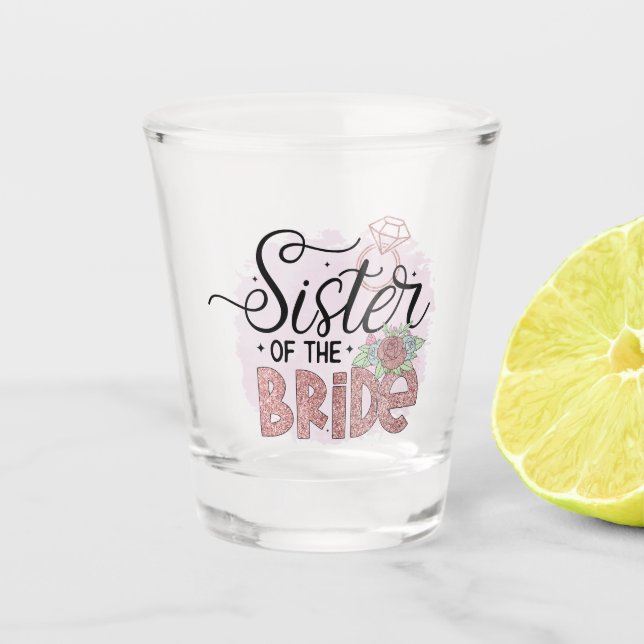 Vaso De Chupito linda hermana novia Boda (Anverso)