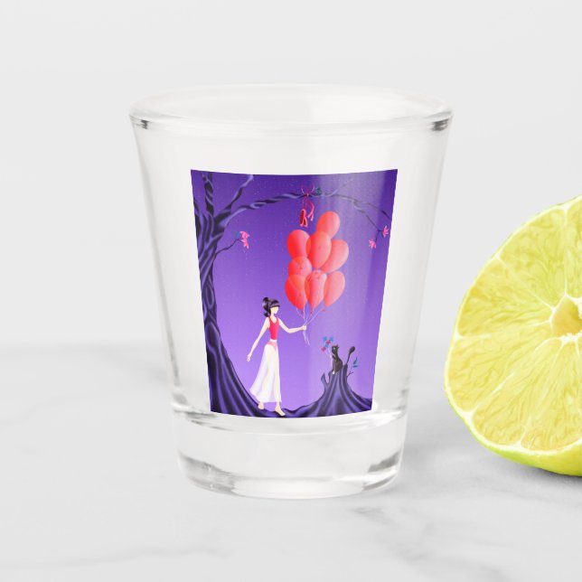 Vaso De Chupito lindo bailarina Cat medianoche tree (Anverso)