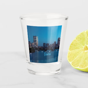 Vaso De Chupito Línea aérea de Boston Massachusetts City Skyline