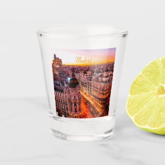 Vaso De Chupito Línea aérea del Capitolio de Madrid