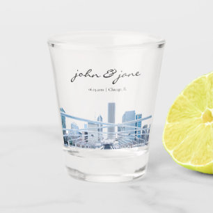 Vaso De Chupito Línea aérea personalizada de Chicago 