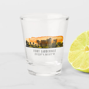 Vaso De Chupito Línea aérea y coordenadas de Fort Lauderdale
