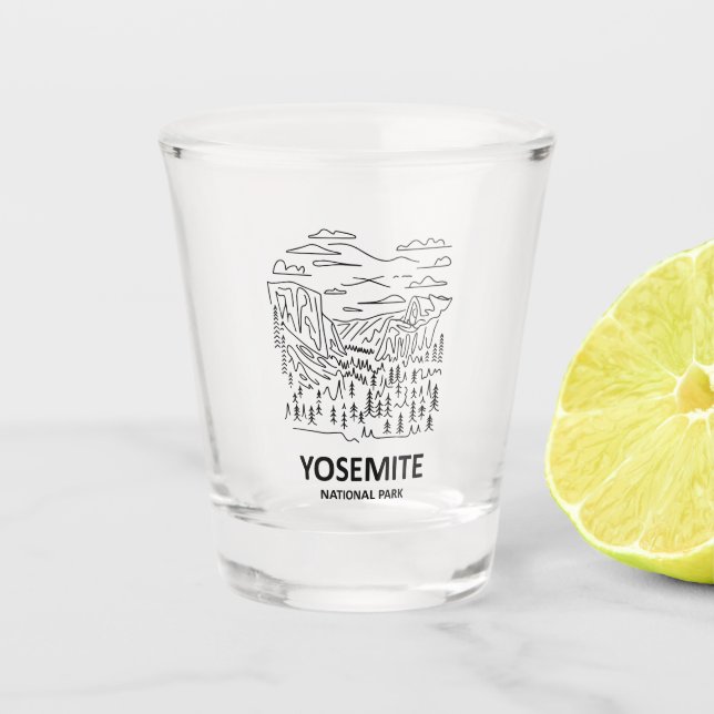 Vaso De Chupito Línea de arte del Parque Nacional Yosemite (Anverso)