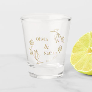 Vaso De Chupito Línea elegante Favor de boda con monograma de pare