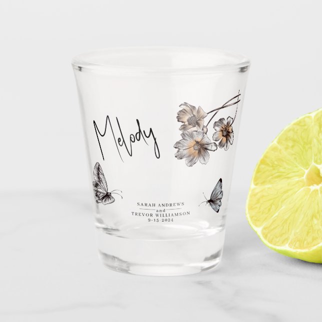 Vaso De Chupito Línea mínima Art Terracotta Poppies (Anverso)