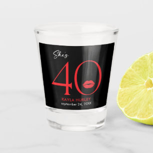 Vaso De Chupito Lips rojas minimales modernas de cuarenta años