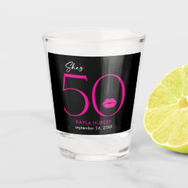 Vaso De Chupito Lips rosadas minimales modernas ella tiene 50 años