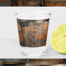 Vaso De Chupito Liquor Wood Barrel Kegs Fotografía Monogramada