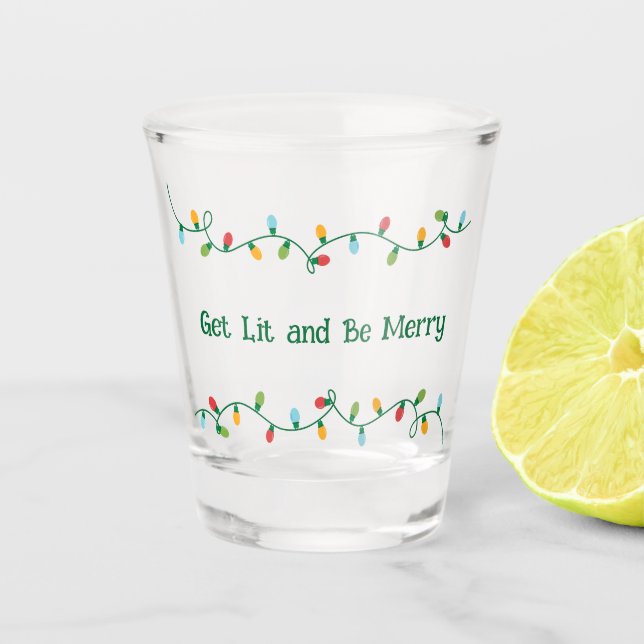 Vaso De Chupito Lit y Be Merry Shot Glass (Anverso)