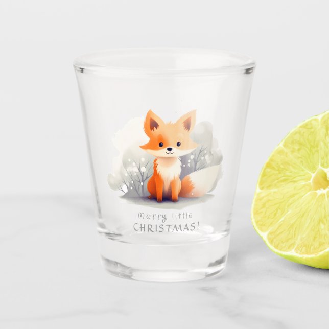 Vaso De Chupito Little fox in winter, personalized (Anverso)