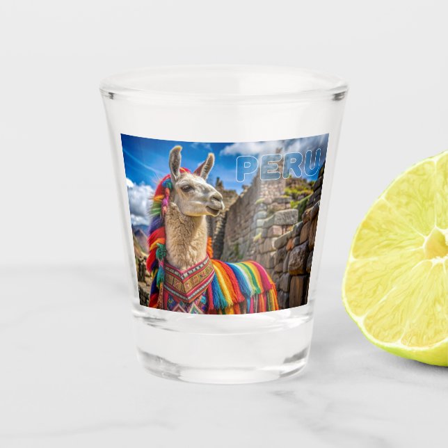 Vaso De Chupito Llama peruana (Anverso)