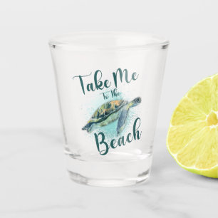 Vaso De Chupito Llévame a la playa, tortuga marina